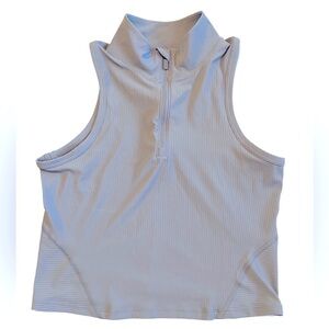 Lululemon Athletica Rib Zip-Front Cropped Run Tank